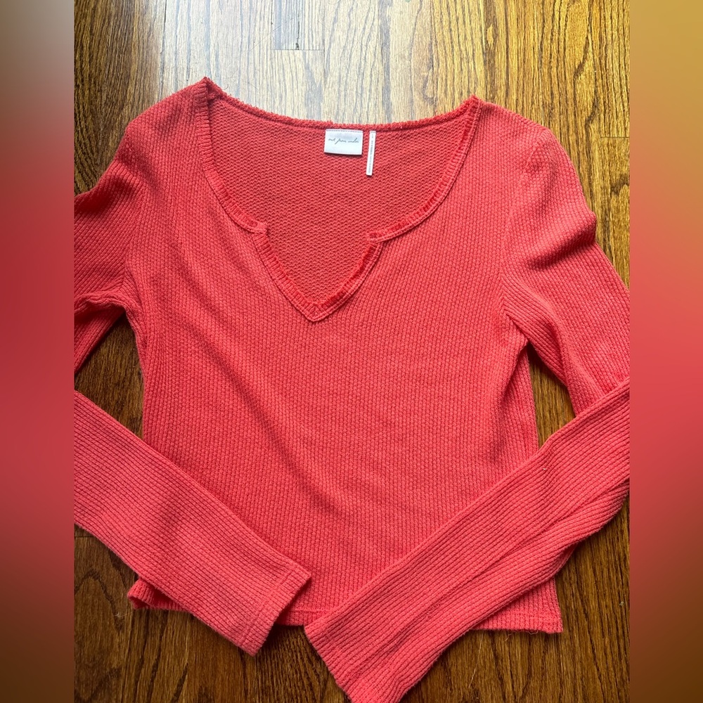 Orange long sleeve blouse